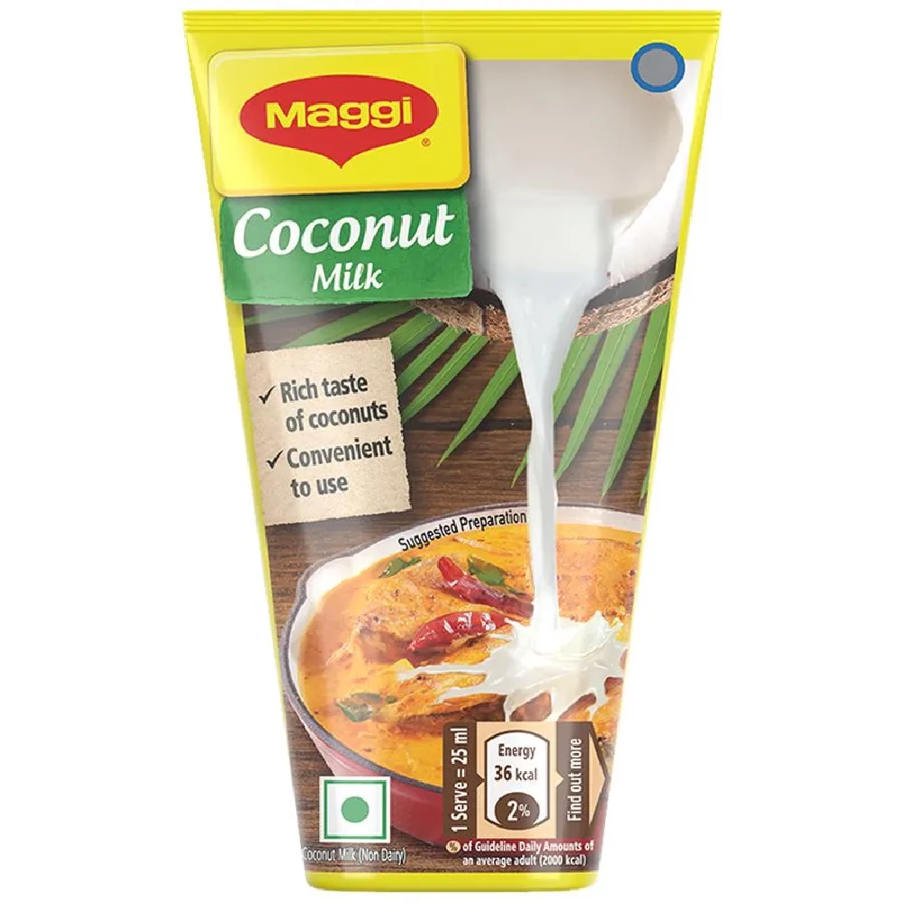 MAGGI Liquid Coconut Milk - Adds Creaminess & Flavour To Gravies, 180 ml Tetra Pack-1.webp
